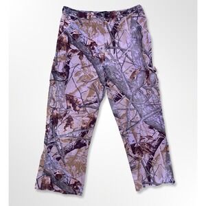 Outfitters Ridge Camo Cargo Pants Men's 34x28 Cropped Hem Realtree Purple